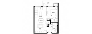 Preserve at Shady Oak_1 Bedroom Floor Plan