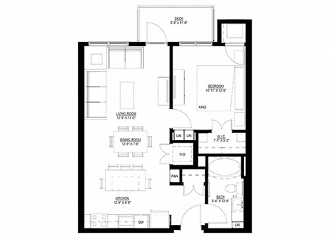Preserve at Shady Oak_1 Bedroom Floor Plan