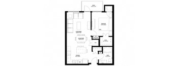 Preserve at Shady Oak_1 Bedroom Floor Plan