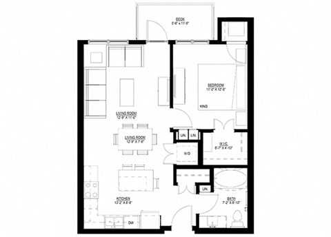 Preserve at Shady Oak_1 Bedroom Floor Plan