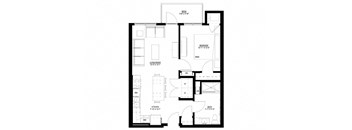 Preserve at Shady Oak_1 Bedroom Floor Plan