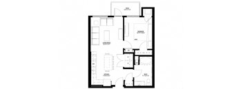 Preserve at Shady Oak_1 Bedroom Floor Plan