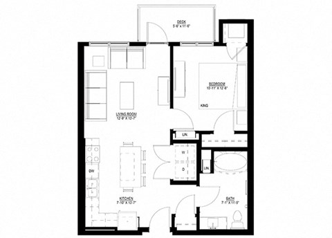 Preserve at Shady Oak_1 Bedroom Floor Plan