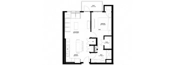 Preserve at Shady Oak_1 Bedroom Floor Plan