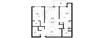 Preserve at Shady Oak_2 Bedroom Floor Plan