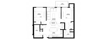 Preserve at Shady Oak_2 Bedroom Floor Plan