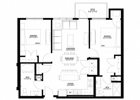 Preserve at Shady Oak_2 Bedroom Floor Plan