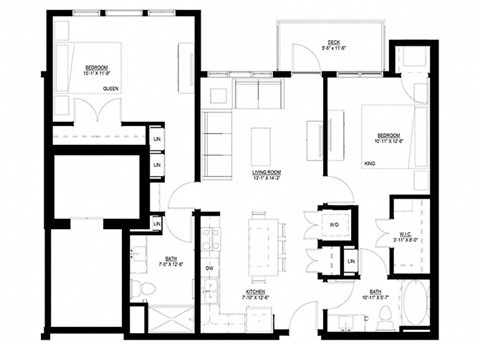Preserve at Shady Oak_2 Bedroom Floor Plan