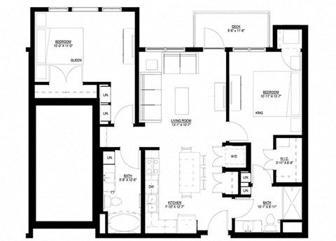 Preserve at Shady Oak_2 Bedroom Floor Plan
