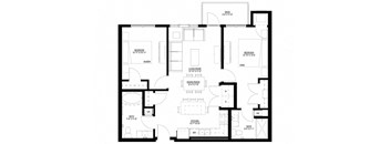 Preserve at Shady Oak_2 Bedroom Floor Plan