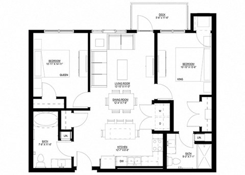 Preserve at Shady Oak_2 Bedroom Floor Plan