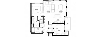 Preserve at Shady Oak_2 Bedroom Floor Plan