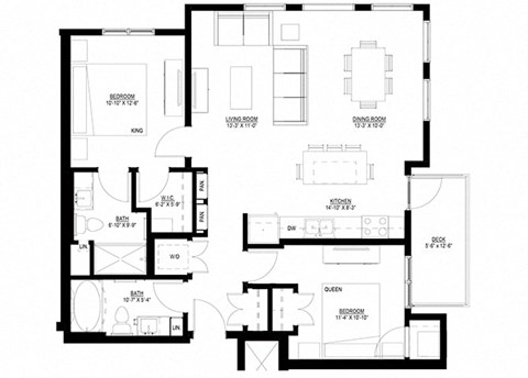 Preserve at Shady Oak_2 Bedroom Floor Plan
