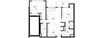 Preserve at Shady Oak_2 Bedroom Floor Plan