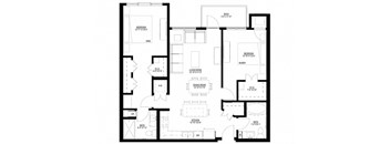 Preserve at Shady Oak_2 Bedroom Floor Plan