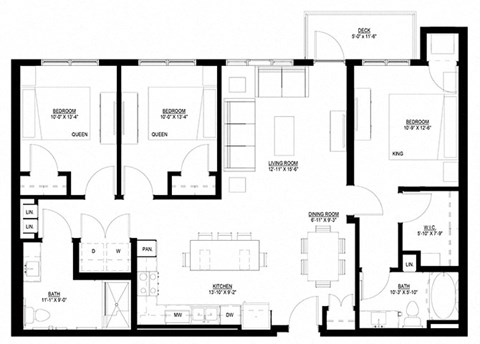 Preserve at Shady Oak_3 Bedroom Floor Plan