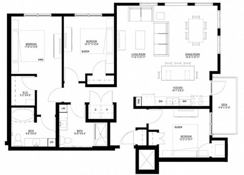 Preserve at Shady Oak_3 Bedroom Floor Plan