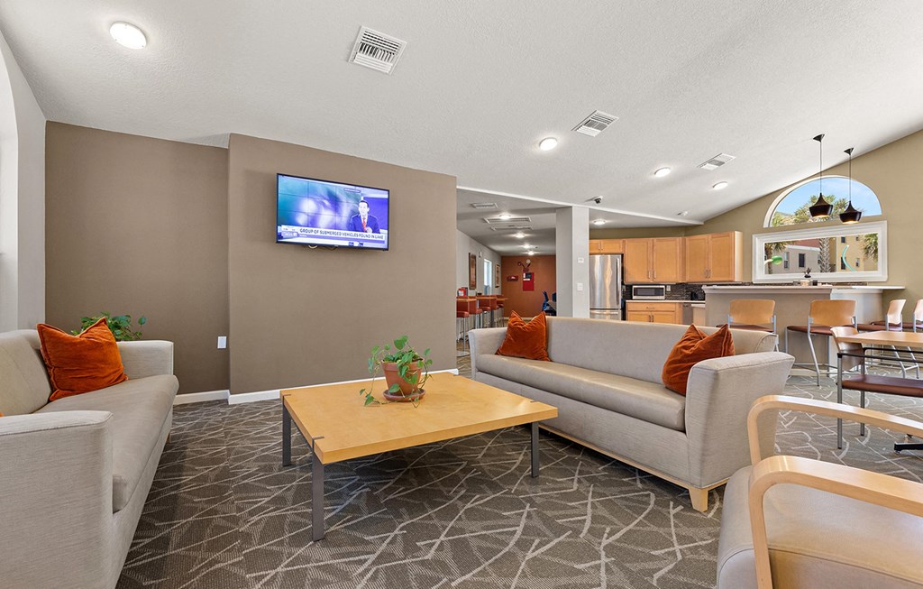 a living room with couches and a coffee table