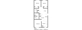 three bedroom floor plan