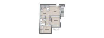 River East_2 Bedroom Floor Plan