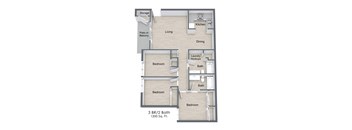 River East_3 Bedroom Floor Plan