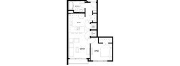 River North_1 Bedroom Floor Plan