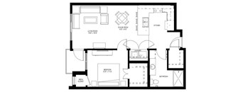 River North_1 Bedroom Floor Plan