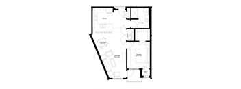 River North_1 Bedroom Floor Plan