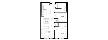 River North_2 Bedroom Floor Plan