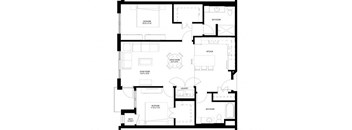 River North_2 Bedroom Floor Plan