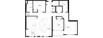 River North_3 Bedroom Floor Plan
