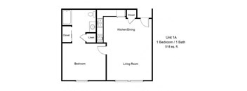 1 Bedroom Floor Plan