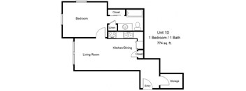 1 Bedroom Floor Plan