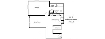 1 Bedroom Floor Plan
