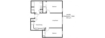 2 Bedroom Floor Plan