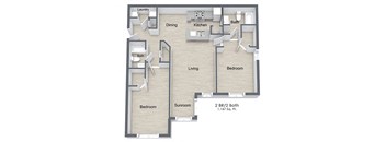Riverstock_2 Bedroom Floor Plan