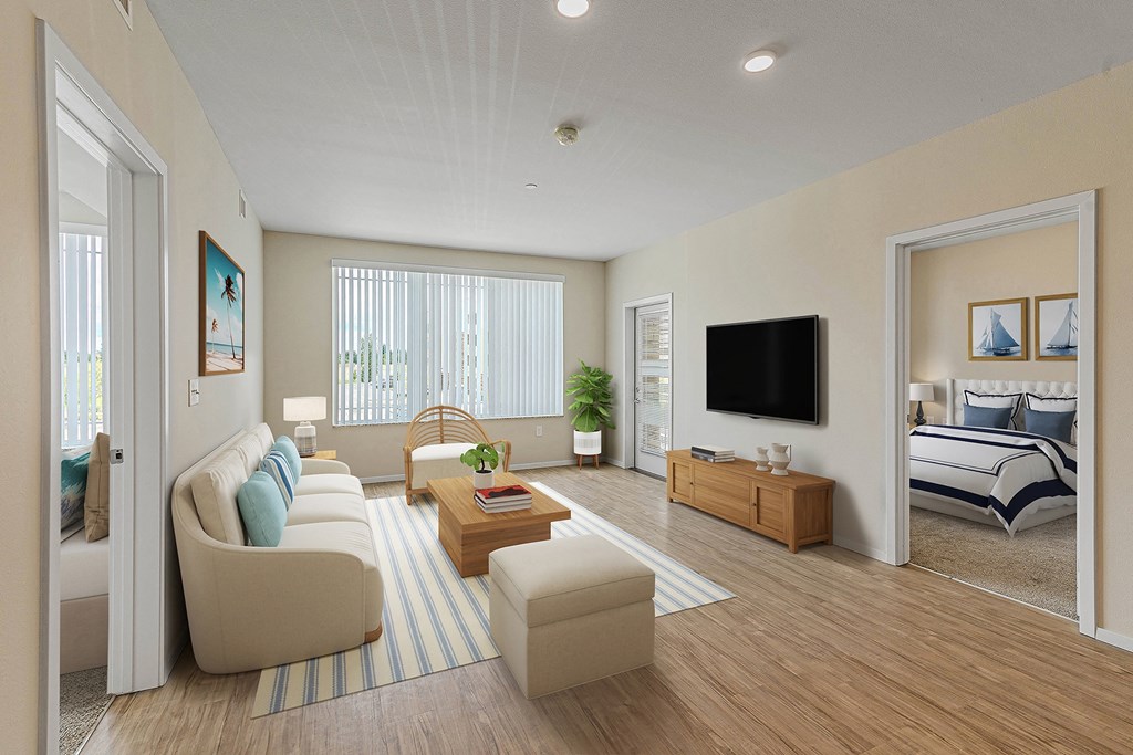 Living room at Sandpiper Glen 62+ Apartments, Orlando 32825
