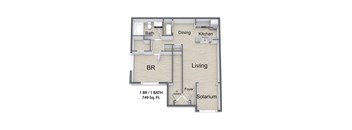 Sawyer Estates_1 Bedroom Floor Plan