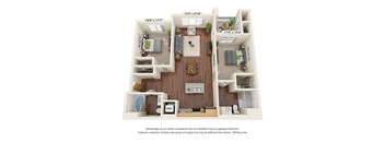 B1 Floor Plan at Scharbauer Flats, Midland, TX, 79705
