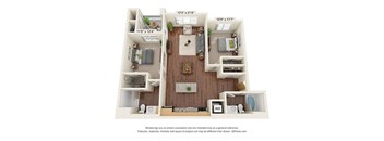 B2 Floor Plan at Scharbauer Flats, Midland, 79705