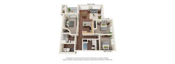 C1 Floor Plan at Scharbauer Flats, Midland, 79705