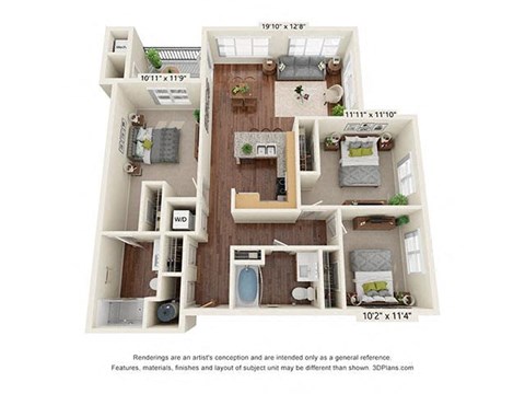 C1 Floor Plan at Scharbauer Flats, Midland, Texas