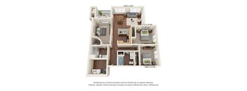 C2 Floor Plan at Scharbauer Flats, Texas