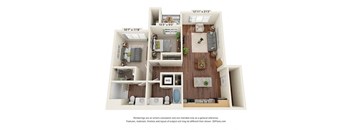 D2 Floor Plan at Scharbauer Flats, Texas, 79705
