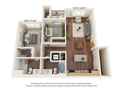 D2 Floor Plan at Scharbauer Flats, Texas, 79705