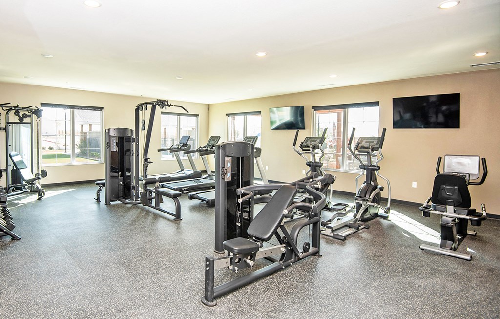 Fitness Center With Modern Equipment at Scharbauer Flats, Texas, 79705