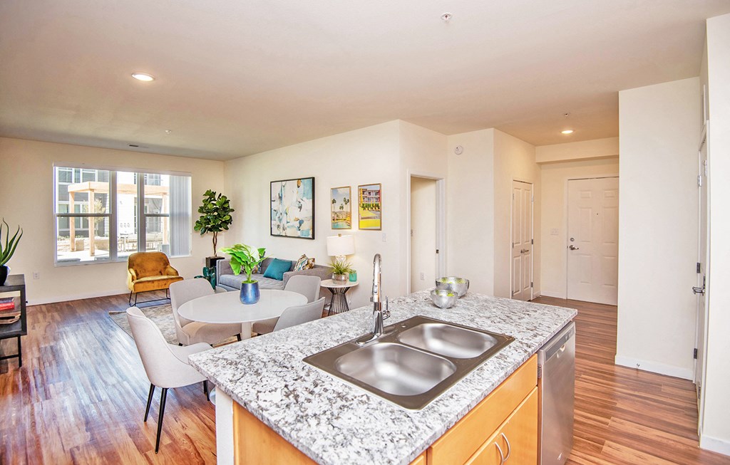 Kitchen And Living Area at Scharbauer Flats, Midland, TX