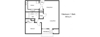 Seville_1 Bedroom Floor Plan