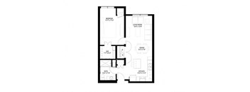 1 Bedroom Floor Plan at The Legends of Spring Lake Park 55+ Living, Spring Lake Park, MN 55432