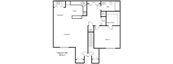 St. Cloud Village_1 Bedroom Floor Plan